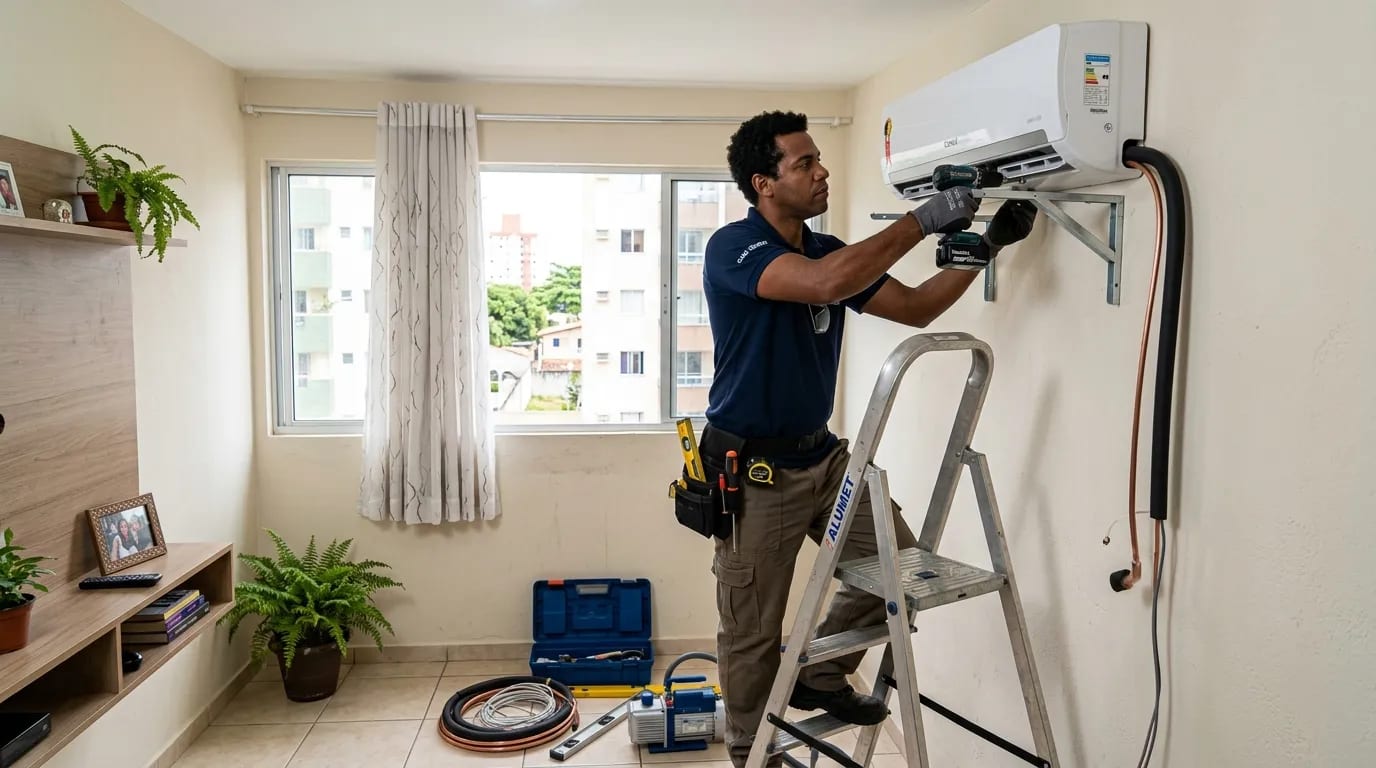Instalação de ar-condicionado split em Campinas‑SP