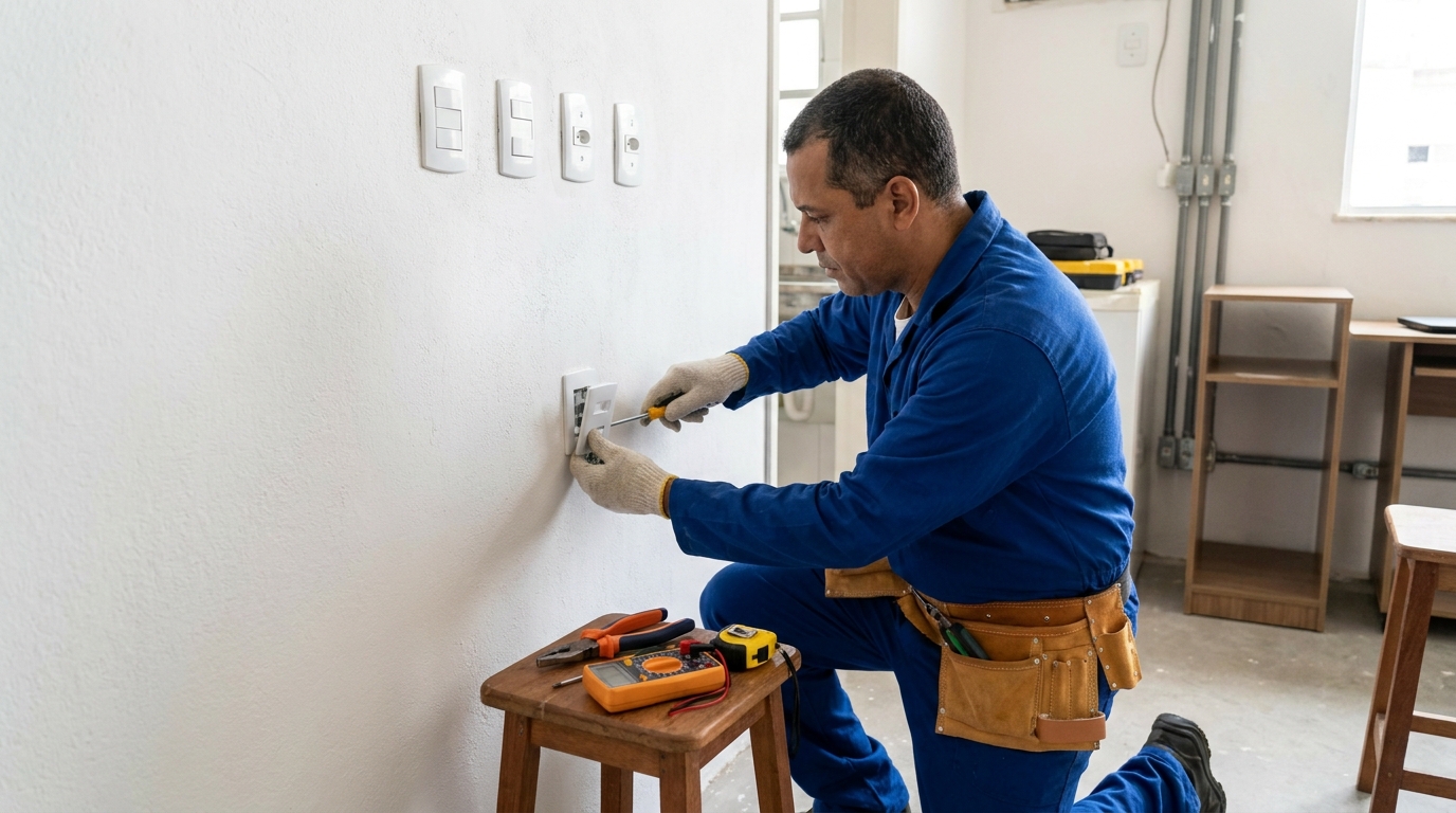 Instalação de tomada e interruptor em Campinas‑SP